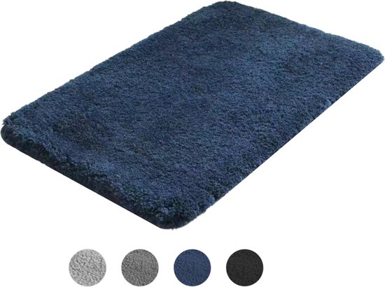 AKSA Home® Badmat 50x80 cm - Douchemat antislip - Badmat antislip - Badkamermat - Donkerblauw