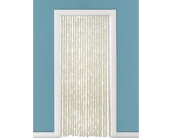 Vliegengordijn - kattenstaart - beige/wit - 90 x 230 cm - deurgordijn - Insectenwerende vliegengordijnen