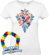 T-shirt Tropicana Oiseaux Femme | Les meilleurs en concert 2024 | Club Tropicana | Chemise hawaïenne | Vêtements Ibiza | Dames Wit | taille XL