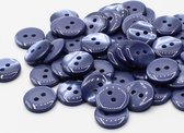 50 Pièces BOUTONS POLYESTER, Taille 11MM, 2 Trous, couleur bleu pastel