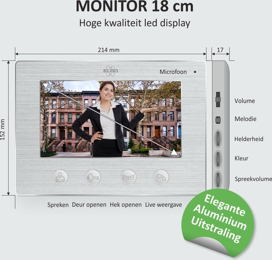 ELRO DV4000 Video Deur Intercom - 1080P Full HD Camera met nachtzicht - 4-draads kabel - 16 Beltonen van Elro — afbeelding 5