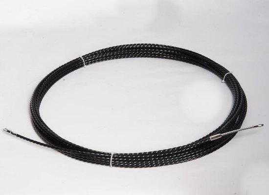 Kabeltrekhulp 30 m, 4,5 mm, intrekspiraal incl. 7 adapters, intrekhulp voor lege buizen, trekveer voor lege buis, trekdraad, kabeltrekker voor kabels en elektrische installaties