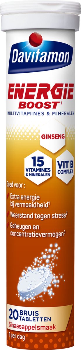 Davitamon Energie Boost Bruistabletten - Multivitaminen - 20 stuks