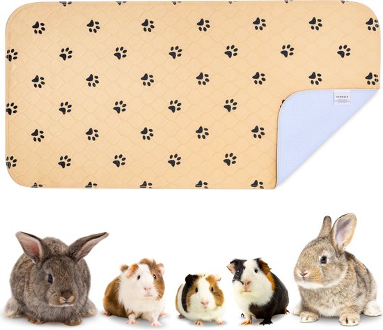 Foto: Vaneste bodembedekking knaagdieren en konijnen cavia fleece liner met antislip dots strooiselmat stofvrij wasbaar 120x60 cm 1 stuk