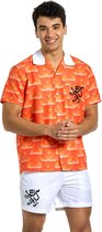 OppoSuits Orange Legend '88 - Set d'été pour hommes - Contient une chemise et un Shorts - Tenue Oranje du championnat d'Europe rétro - Set de l'équipe nationale néerlandaise et de la fête du roi - Taille L