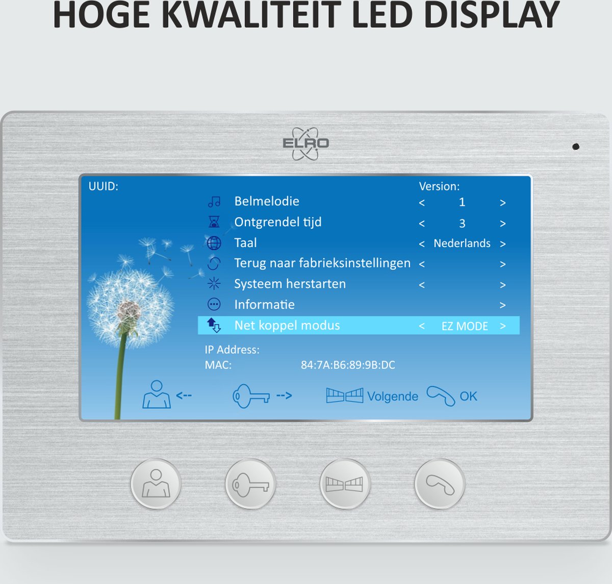 ELRO DV4000IP4 Wifi IP Video Deur Intercom - 4 appartementen - afbeelding 3