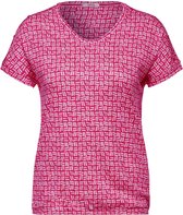 CECIL TOS Button T-shirt With Minimal print Dames T-shirt - pink sorbet - Maat S