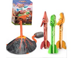 foto van GT Dinosaurus Stamp Raket schieten - Inclusief 3 dinosaurussen - Dinosaurus speelgoed rocket Speelset met Vulkaan Lanceerstation - Buitenspeelgoed Kinderspeelgoed voor Kinderen 2024 - 3 jaar 4 jaar cadeau