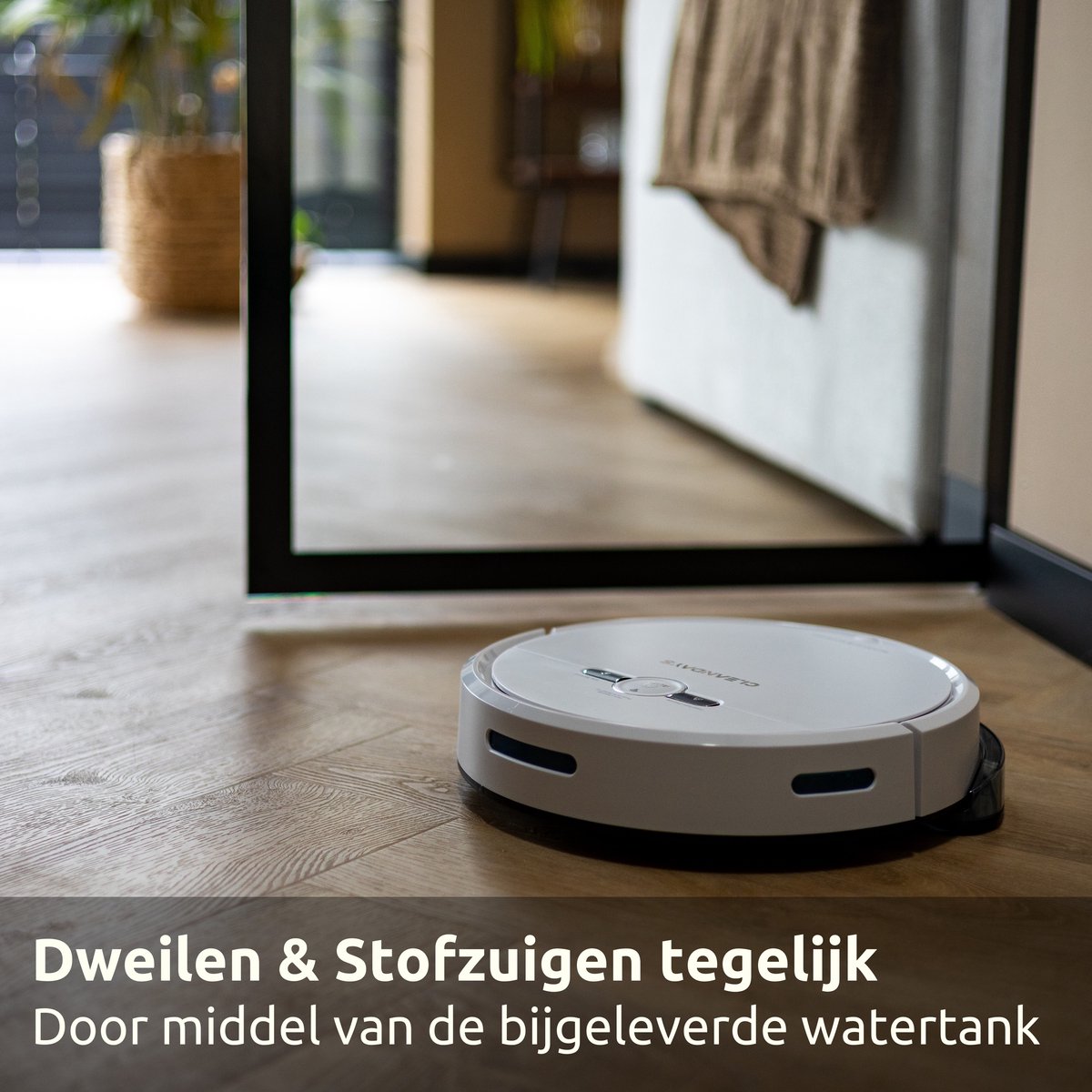 CleanDays Robotstofzuiger met dweilfunctie - Slimme navigatie - Dweilrobot - Robotstofzuiger met laadstation - Werkt met huisdieren - Inclusief Nederlandstalige app & afstandsbediening - D2-001 — afbeelding 5