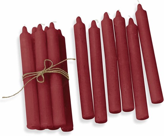 LOBERON Kaars set van 12 Bauceau rood