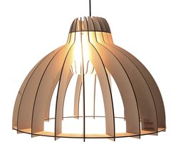 Van Tjalle en Jasper | Granny Smith hanglamp - Naturel | Bouw pakket | MDF (hout) | Hout kleur | E27 fitting | Laser gesneden | Sfeer licht | Sfeervolle verlichting | Uniek Dutch Design