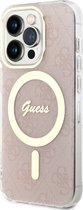 Guess iPhone 15 Pro Hardcase Backcover – Saffiano – Magsafe – Roze