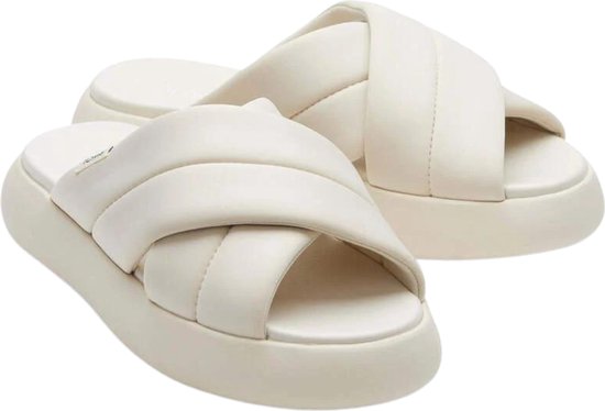 Beige Alpargata mallow crossover slippers beige