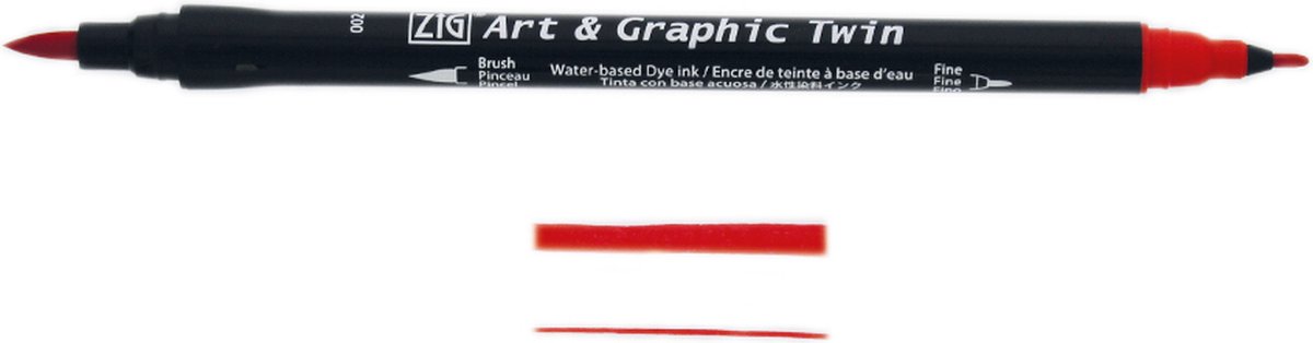 ZIG Art & Graphic Twin Tip brush marker - Red