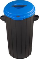 Eco Solution, Prullenbak met Deksel voor Afvalscheiding - 35L – Blauw/Geel - Recycle – Afvalbak - Vuilnisbak – Afvalemmer – Afvalscheidingprullenbak – Vuilnisemmer – Sorteerafvalemmer – Kantoor – Keuken - School