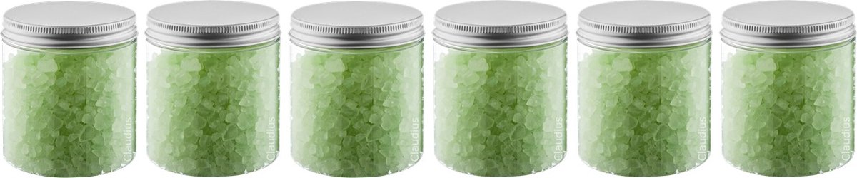 Goedkoopste Badzout Eucalyptus - 300 gram - Pot met aluminium deksel - set van 6 stuks