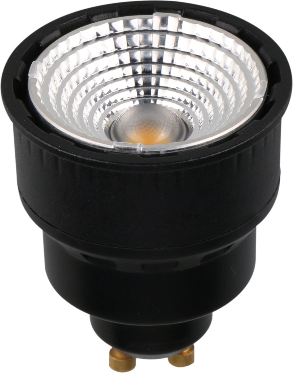 GU10 LED spot 4,5W, 246 lumen, 2700K warm wit licht, dimbaar, CRI >90, zwart aluminium, Ø50 x H60 mm