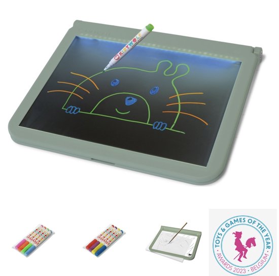 Tableta de dibujo doble con luz KIDYDRAW PRO VERDE Tableta de dibujo doble con luz KIDYDRAW PRO VERDE