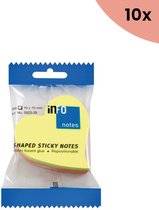 10x Info Notes info shaped sticky notes 68x68 'hart' assorti 200 vel