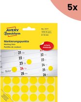 5x Avery etiket Zweckform 18mm rond blister 2022 vel a 48 etiketjes geel