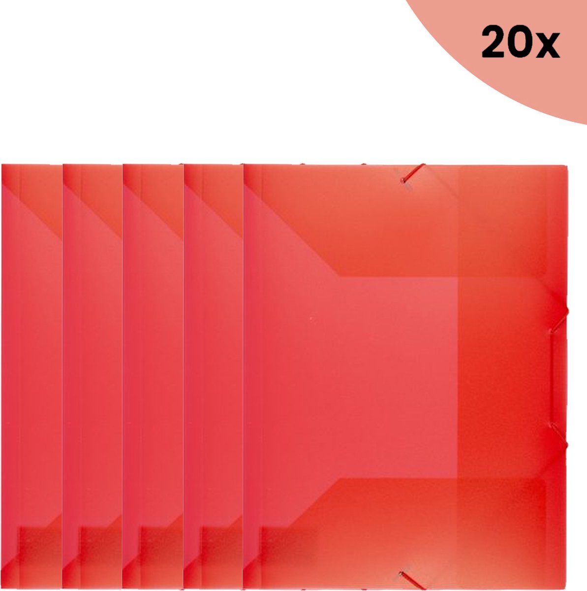 20x KTC Elastomap A4 PP transparant rood