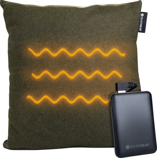 Warmtekussen met Powerbank 30-45°C - Elektrisch Warmte Kussen met Accu - 3 Warmtestanden - Groen - Silvergear