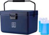 Brisby Koelbox - Frigobox - 12L - Blauw – Incl. Ergonomisch draaghandvat - Dividers - Snijplanken - Tot maximaal 40 uur isolatie - Incl. 2 koelelementen van 200ml
