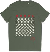 Heren en Dames T Shirt - Grafisch Ontwerp Rebel - Khaki Groen - L