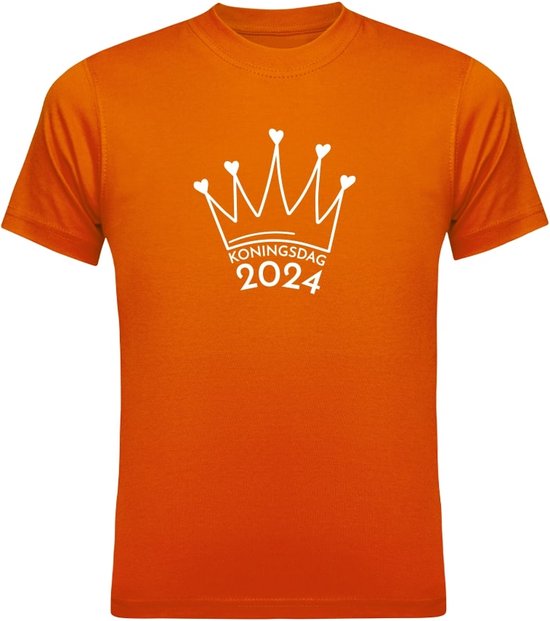 Koningsdag Kleding | Fotofabriek Koningsdag t-shirt heren | Koningsdag t-shirt dames | Oranje shirt | Maat L | Koningsdag 2024