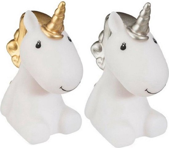 Atmosphera Nachtlampje LED - Unicorn - goud - kunststof - 12 x 7 x 13.5 cm - kinderkamer van Atmosphera — afbeelding 2