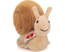 Hermann Teddy Knuffeldier Slak - premium kwaliteit knuffels - bruin - 20 cm