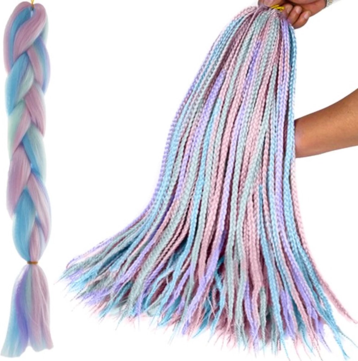 Soulima Synthetische Ombre Haarextensies - Violet/Blauw - 60 cm