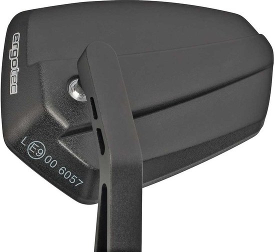 Spiegel Ergotec M-77 korte arm 120 x 80-55 mm aluminium - zwart gezandstraald (K approved) van Humpert — afbeelding 2