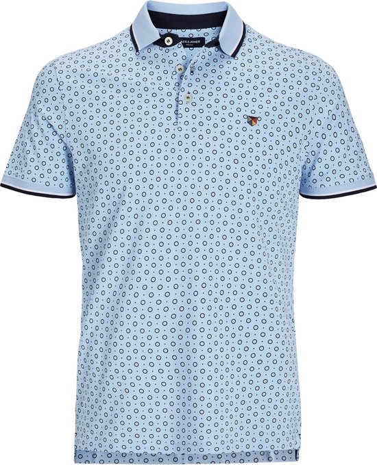 JACK&JONES JPRPAULOS PLAY AOP BLU. SS POLO Heren Poloshirt - Maat S