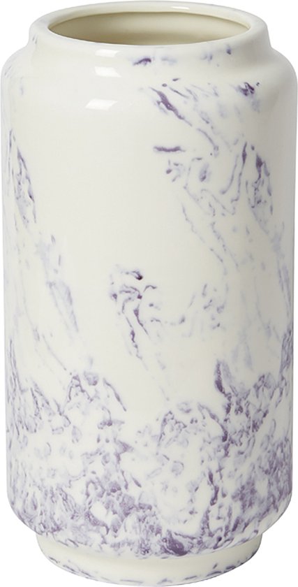 Decoratieve witte en paarse keramische glazen vaas H30