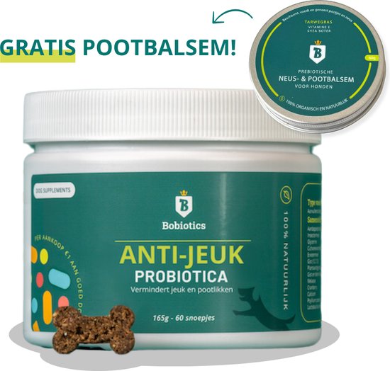Bobiotics Anti Jeuk - Probiotica Snoepjes voor Honden - Sterke Anti Jeuk Werking - Verlicht Jeuk & Pootlikken - Zichtbaar Resultaat in slechts 4 Weken
