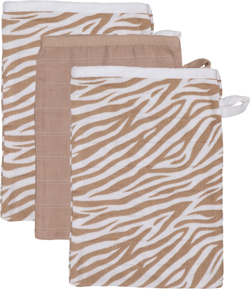 Blush & Blossom Zebra 15 x 21 cm 3 Stuks Hydrofiel Washandjes TR-BB443402