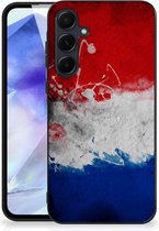 Mobiel TPU Hard Case Geschikt voor Samsung Galaxy A55 Telefoon Hoesje met Zwarte rand Nederlandse Vlag