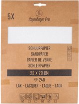 Copenhagen Pro schuurpapier - lak & verf - korrel 240 - 5 stuks - 28 x 23 cm