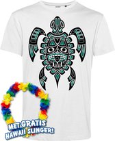 T-shirt Nesian Trible Tortue | Toppers in concert 2024 | Club Tropicana | Chemise hawaïenne | Vêtements Ibiza | Blanc | taille XXL