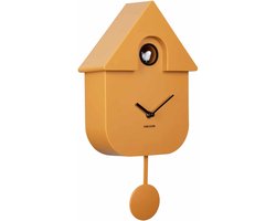 Karlsson Koekoeksklok Modern Cuckoo - Geel - 8.5x21.5x41cm - Wandklok Scandinavisch