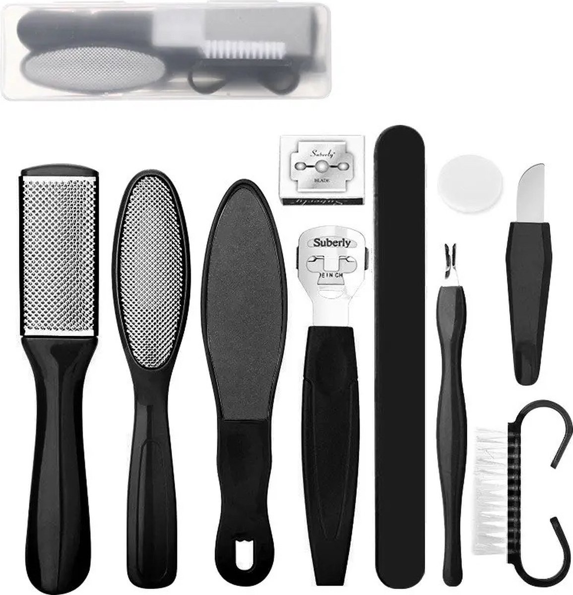 Goedkoopste Without Lemon - Pedicure Set - 10-delig - met Opberg Etui - Voetverzorging - Voetvijl - Eelt verwijderen - RVS - Zwart