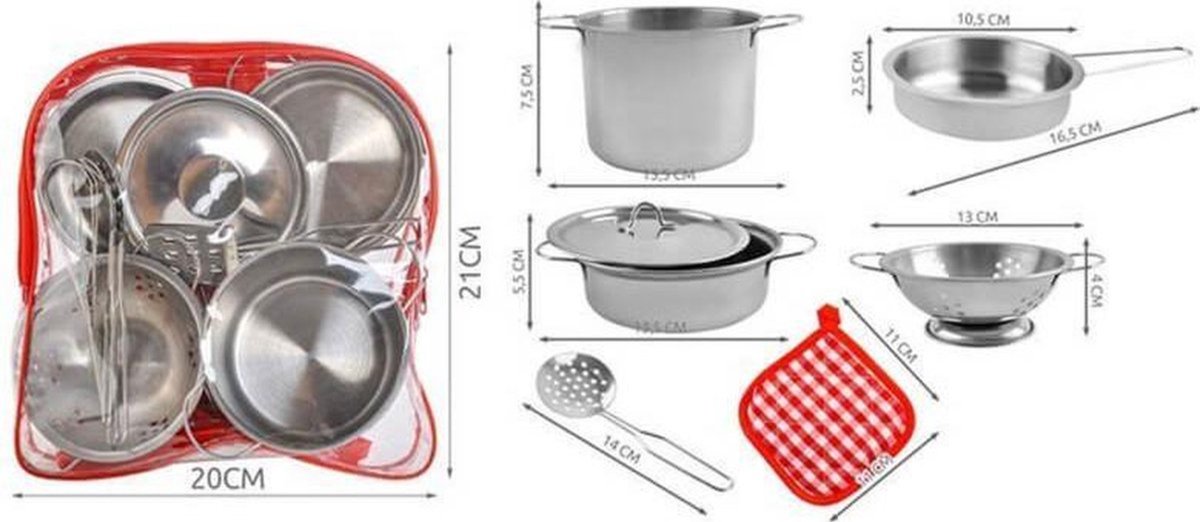 Kruzzel Kinder Kookset - Complete 13-delige Metalen Set - Perfect voor Jonge Chefs — afbeelding 17