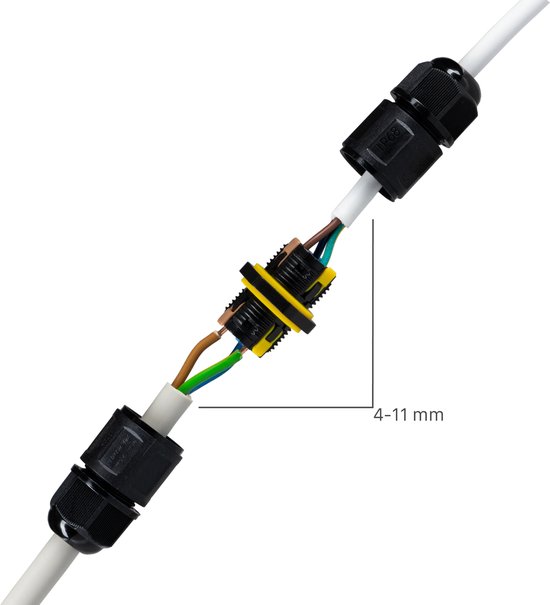 10 Stuks IP68 Waterdichte 3-pins Kabelconnector – Vlamvertragend Nylon, Schroefloos – Voor Buiten 3 miniatura
