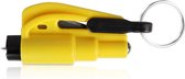 sleutelhanger - 3-in-1 sleutelhanger - breekbaar raam - mini raambrekerhamer - geel