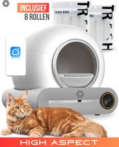 Bol.com High Aspect® Zelfreinigende Kattenbak XXL - Inclusief 8 Navulrollen - 65L - Automatische Kattenbak - Elektrische Kattenb... aanbieding