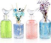 Flessen Lege Set van 4 DIY Clear Decoratieve Flessen Geur Vaas Potten Olie Diffusers