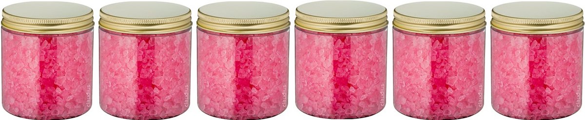 Goedkoopste Badzout Rozen - 300 gram - Pot met gouden deksel - set van 6 stuks