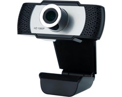 Cadorabo Webcam 1080P in ZWART - Met Microfoon USB 2.0 Web Camera met Roterende Clip geschikt voor Video Gesprekken, Online Vergaderen, Live Stream, Gaming - Laptop Desktop PC