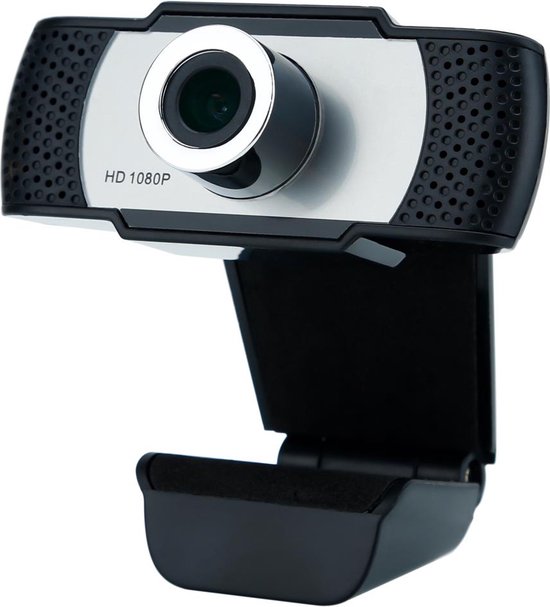 Cadorabo Webcam 1080P in ZWART - Met Microfoon USB 2.0 Web Camera met Roterende Clip geschikt voor Video Gesprekken, Online Vergaderen, Live Stream, Gaming - Laptop Desktop PC